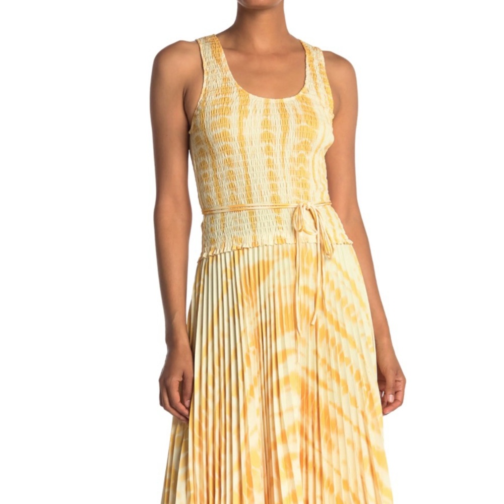 Proenza Schouler Orange Tie-Dye Midi Skirt